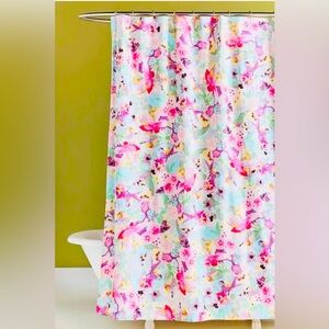 New! Anthropologie Caroline Organic Cotton Shower Curtain / Multicolor Flower 🌸